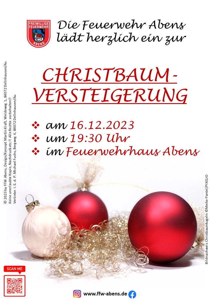 Flyer Christbaumversteigerung 2023